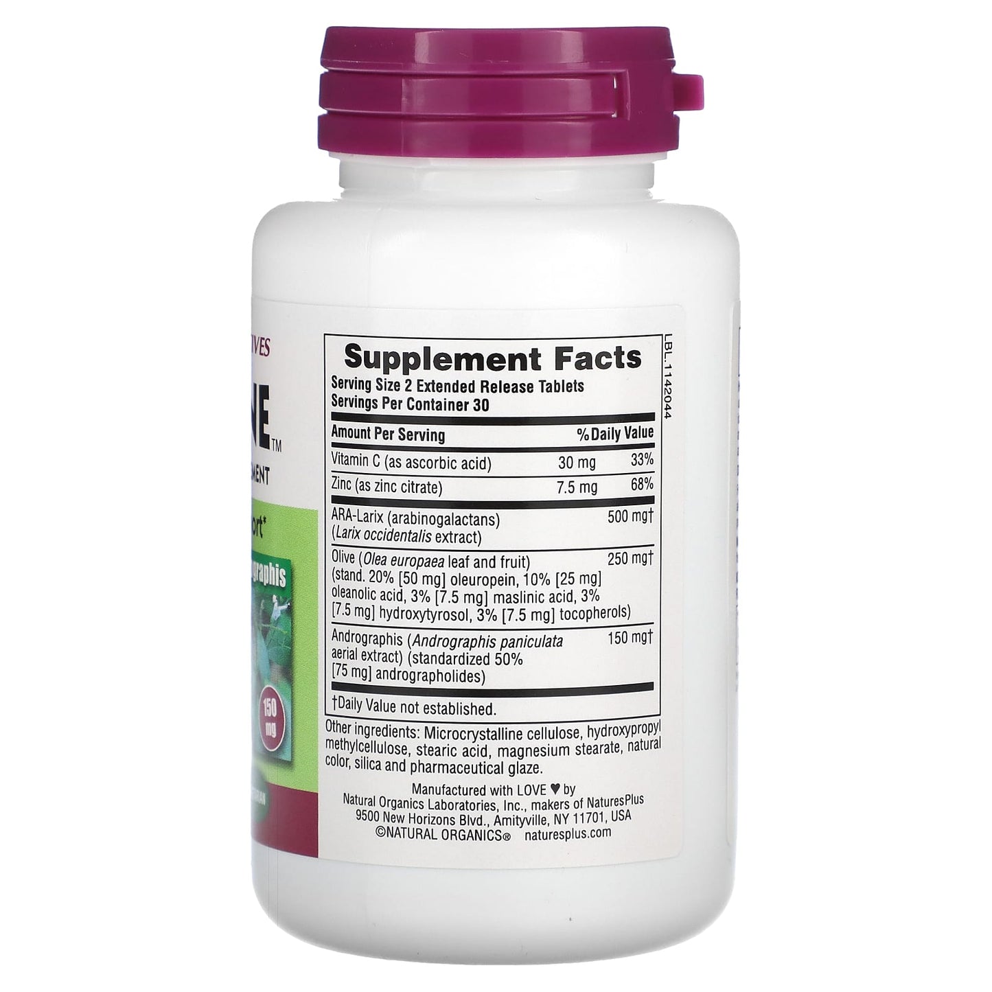 NaturesPlus, Herbal Actives, Tri-Immune, 60 Extended Release Tablets