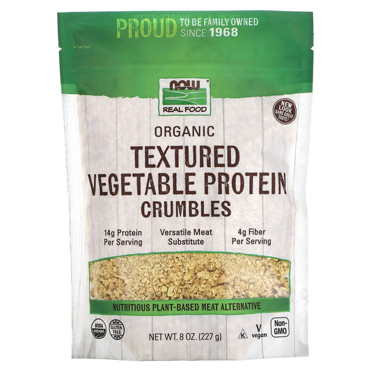 NOW Foods-Organic Textured Vegetable Protein Crumbles-8 oz (227 g)