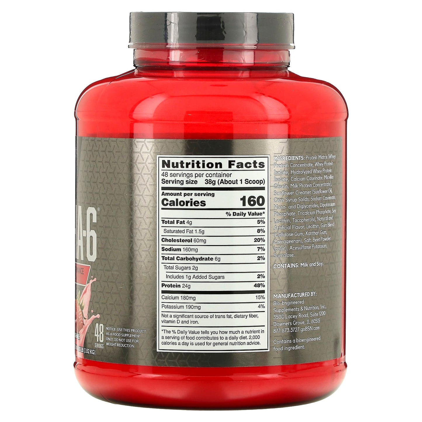 BSN, Syntha-6 Edge, Protein Powder Mix, Strawberry Milkshake, 4.01 lb (1.82 kg)