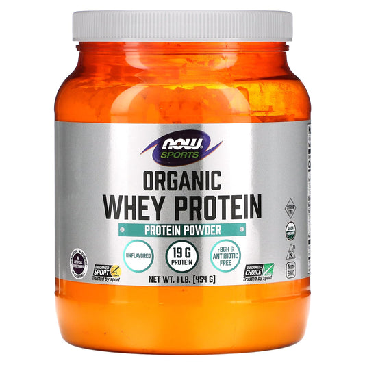 NOW Foods-Sports-Organic Whey Protein-Unflavored-1 lb (454 g)