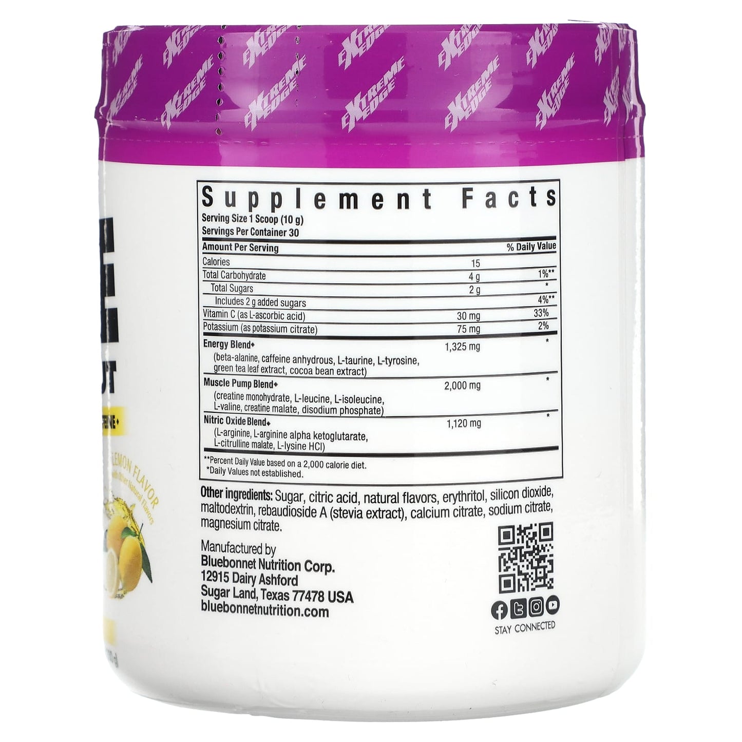 Bluebonnet Nutrition, Pre Workout, Lemon, 0.66 lbs (300 g)