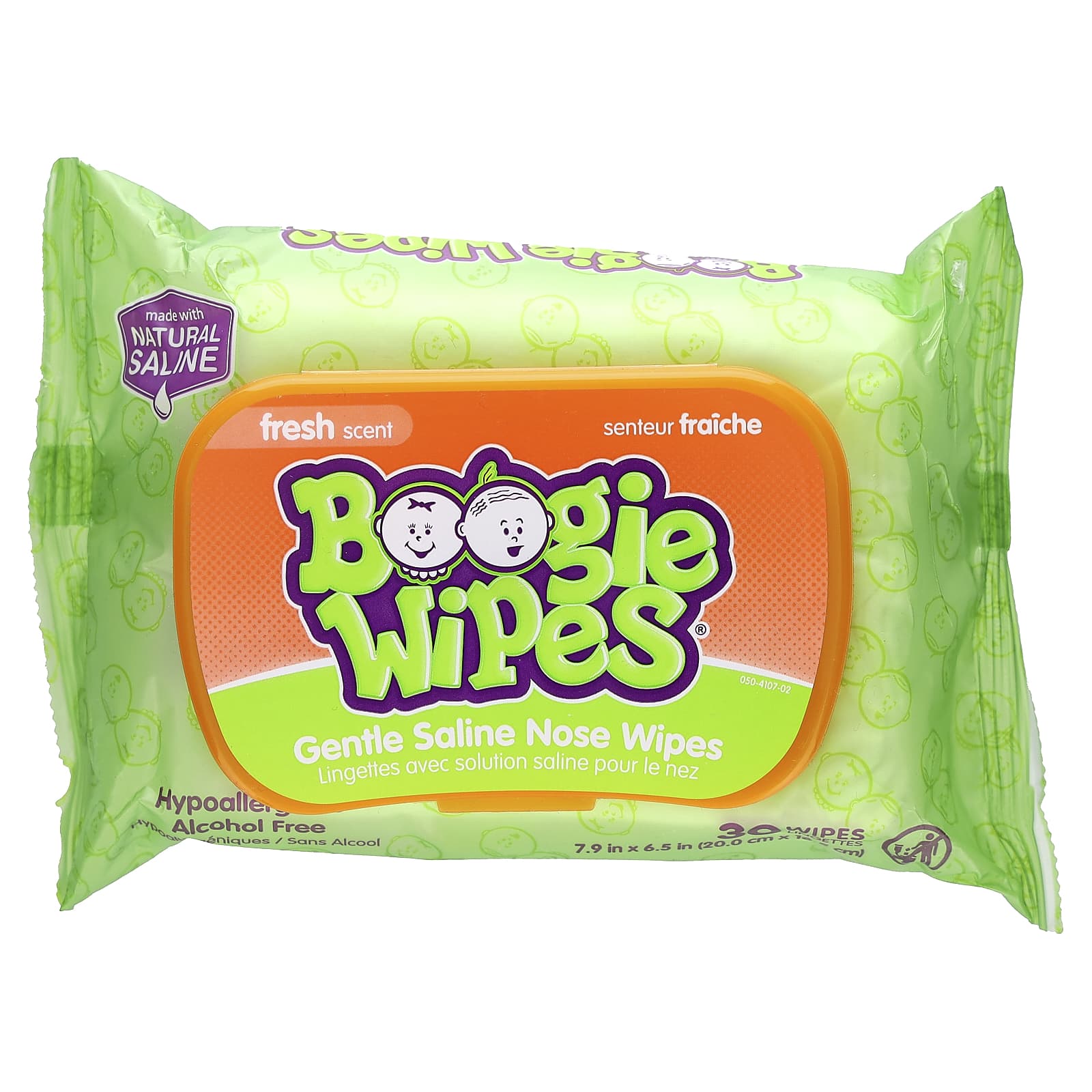 Boogie Wipes-Gentle Saline Nose Wipes-Fresh Scent-30 Wipes