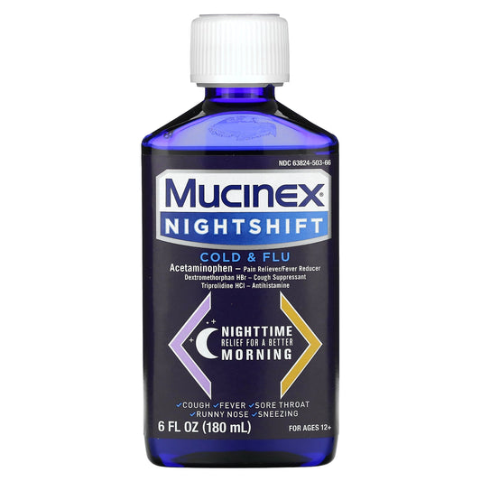 Mucinex-Nightshift-Cold & Flu-For Ages 12+-6 fl oz (180 ml)