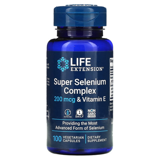 Life Extension-Super Selenium Complex & Vitamin E-200 mcg-100 Vegetarian Capsules