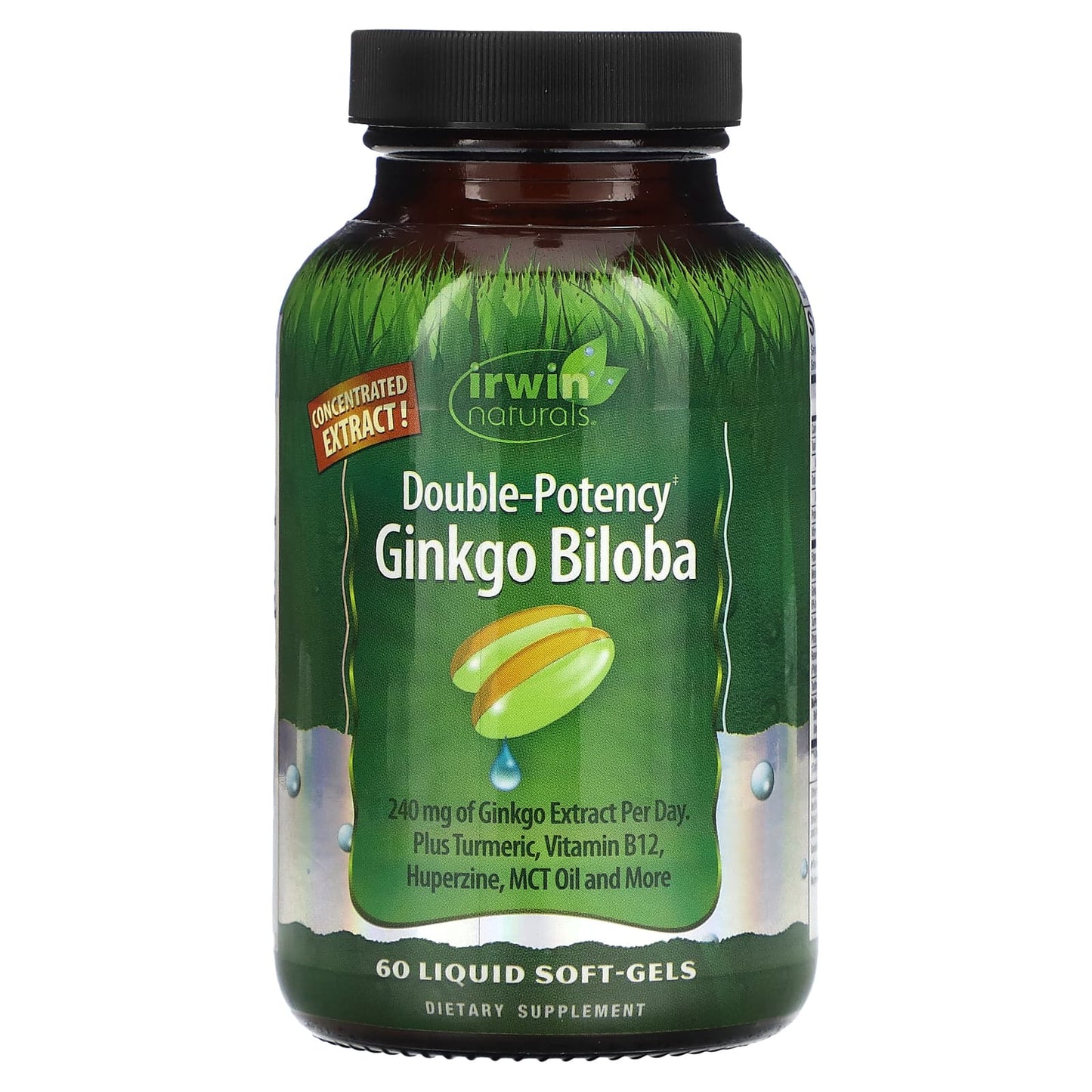 Irwin Naturals-Ginkgo Biloba-Double-Potency -60 Liquid Soft-Gels