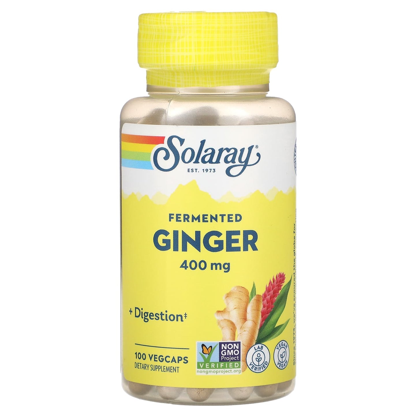 Solaray-Fermented Ginger-400 mg-100 VegCaps