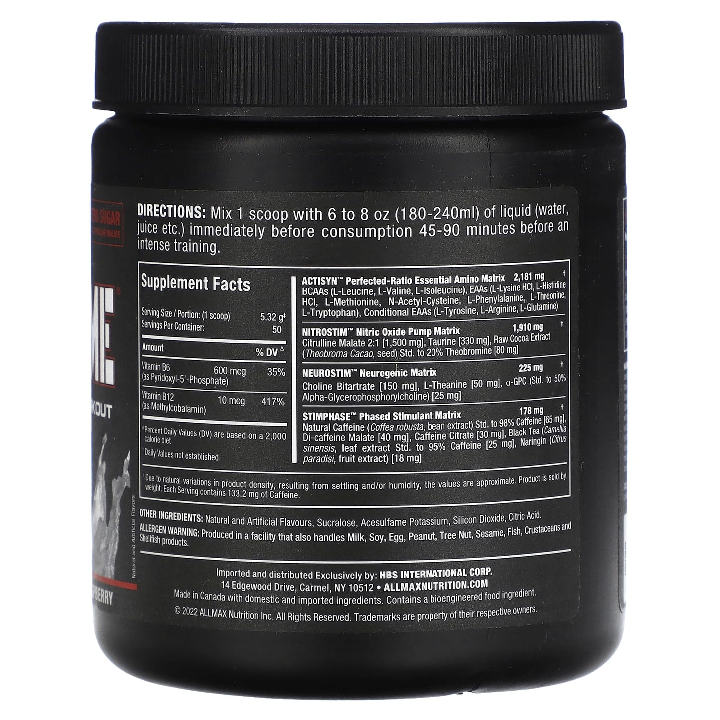 ALLMAX, Muscle Prime, Advanced Grade Pre-Workout, White Raspberry, 9.4 oz (266 g)