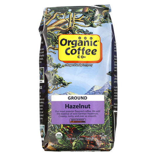 Organic Coffee Co.-Hazelnut-Ground-Regular Roast-12 oz (340 g)