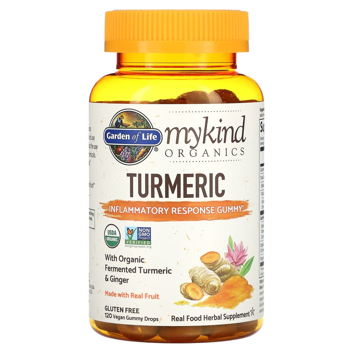 Garden of Life-MyKind Organics-Turmeric-Inflammatory Response Gummy-120 Vegan Gummy Drops