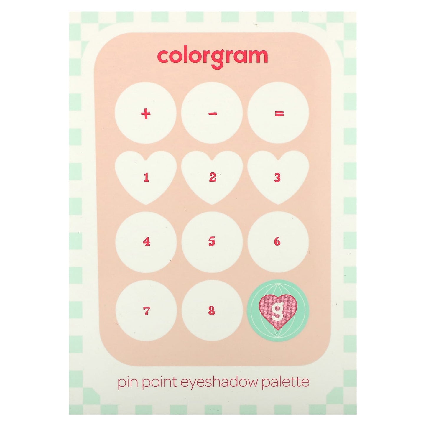 Colorgram, Pin Point Eyeshadow Palette, 01 Peach + Coral = Love, 0.34 oz (9.9 g)