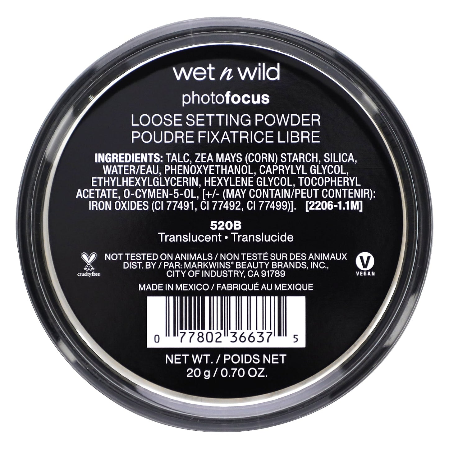 wet n wild, PhotoFocus, Loose Setting Powder, Translucent, 0.70 oz (20 g)