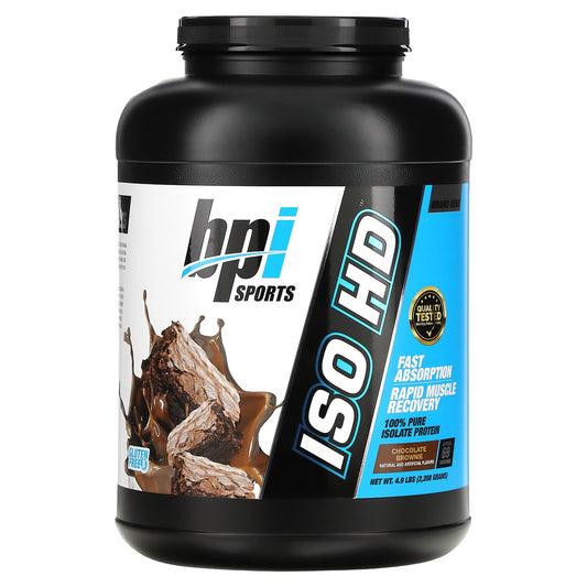 BPI Sports-ISO HD-100% Pure Isolate Protein-Chocolate Brownie-4.9 lbs (2,208 g)