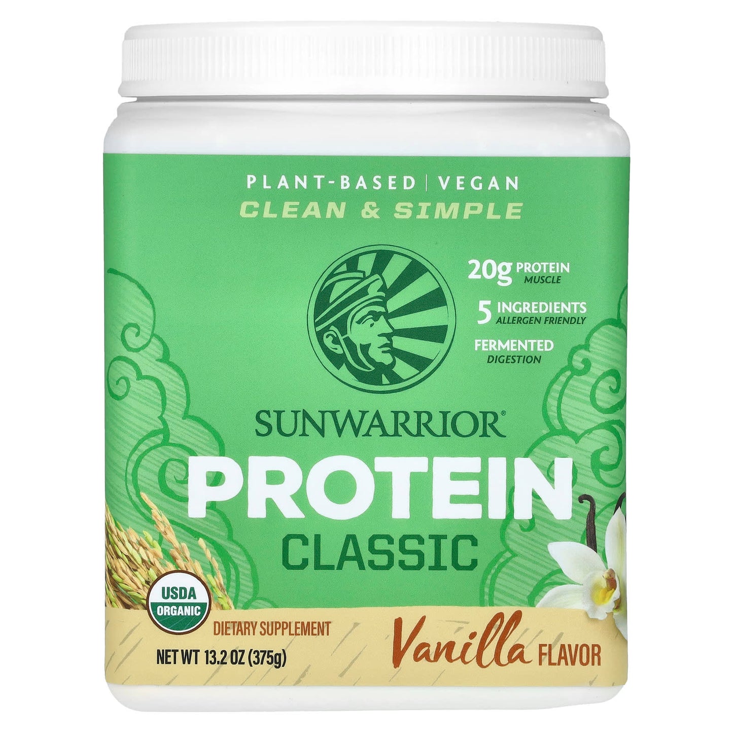 Sunwarrior-Classic Protein-Vanilla-13.2 oz (375 g)