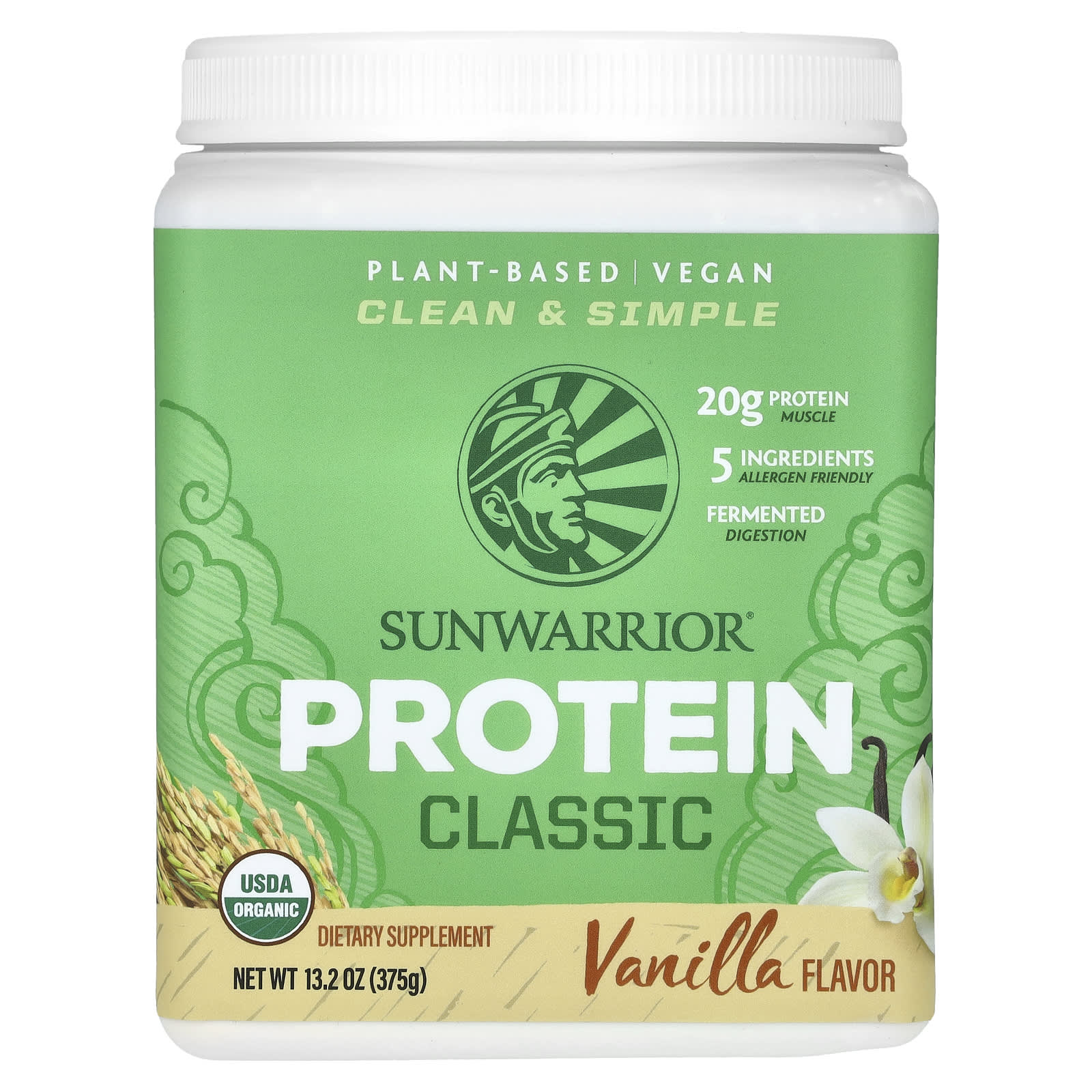 Sunwarrior-Classic Protein-Vanilla-13.2 oz (375 g)