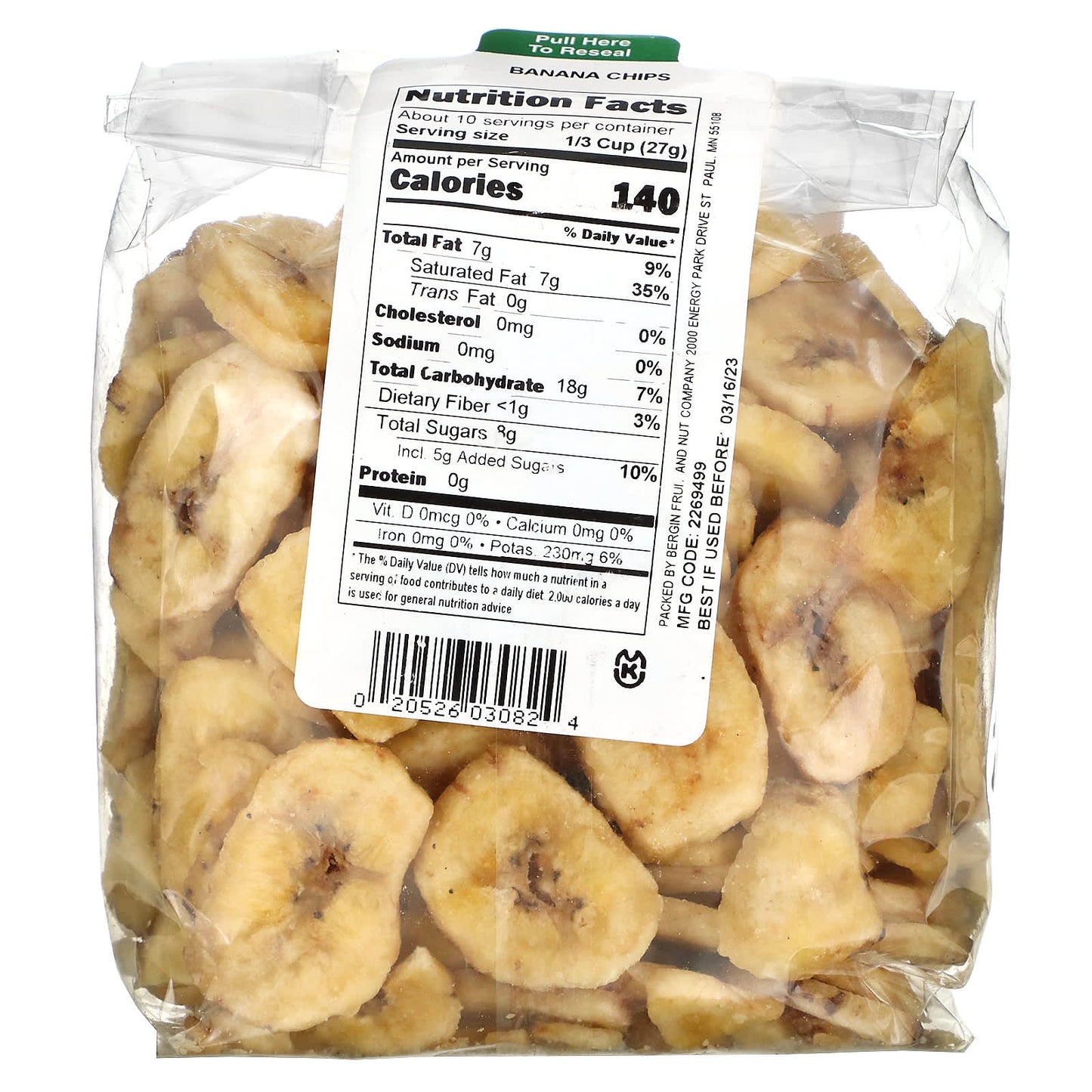 Bergin Fruit and Nut Company, Banana Chips, 9 oz (255 g)