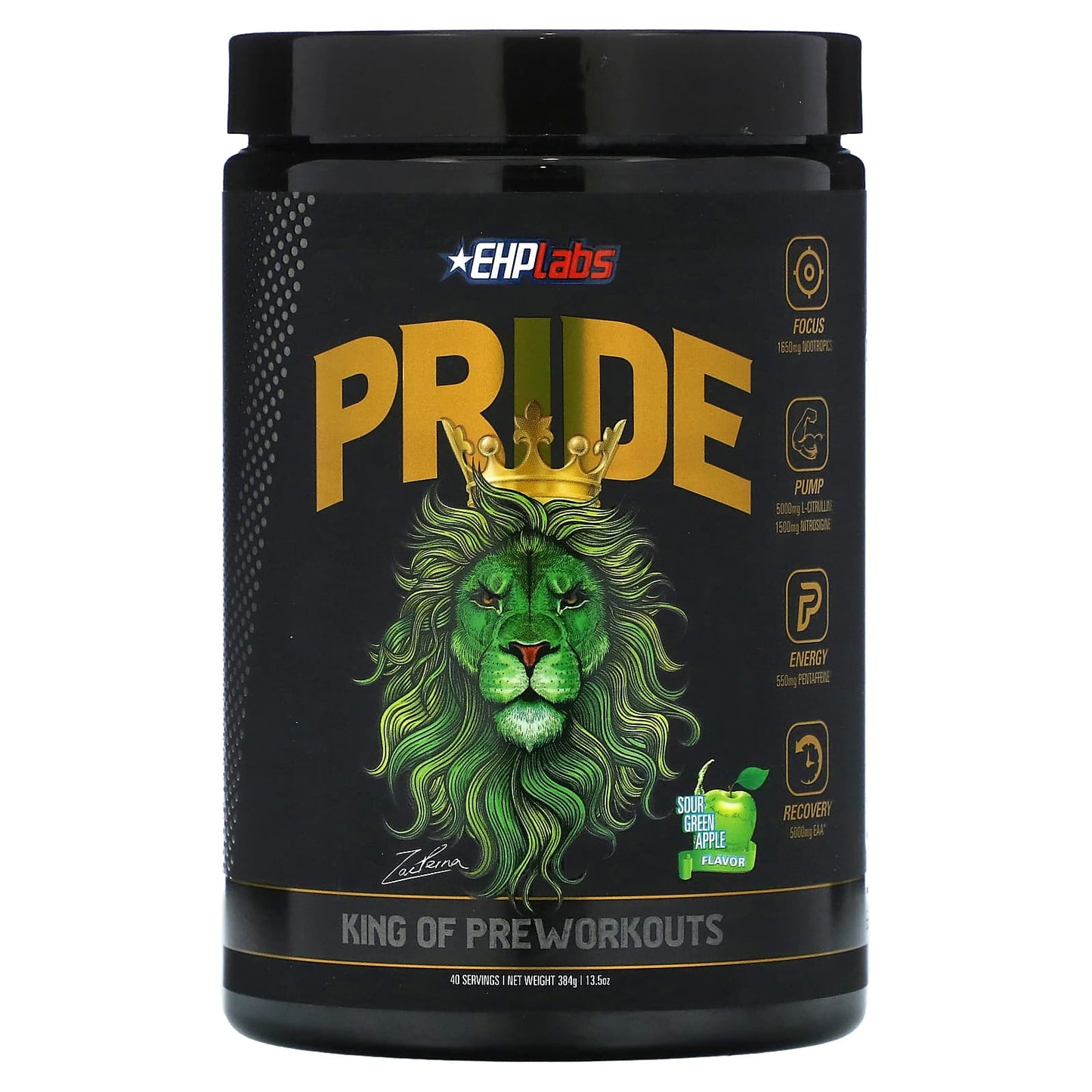 EHPlabs-Pride-King of Pre Workouts-Sour Green Apple -13.5 oz (384 g)