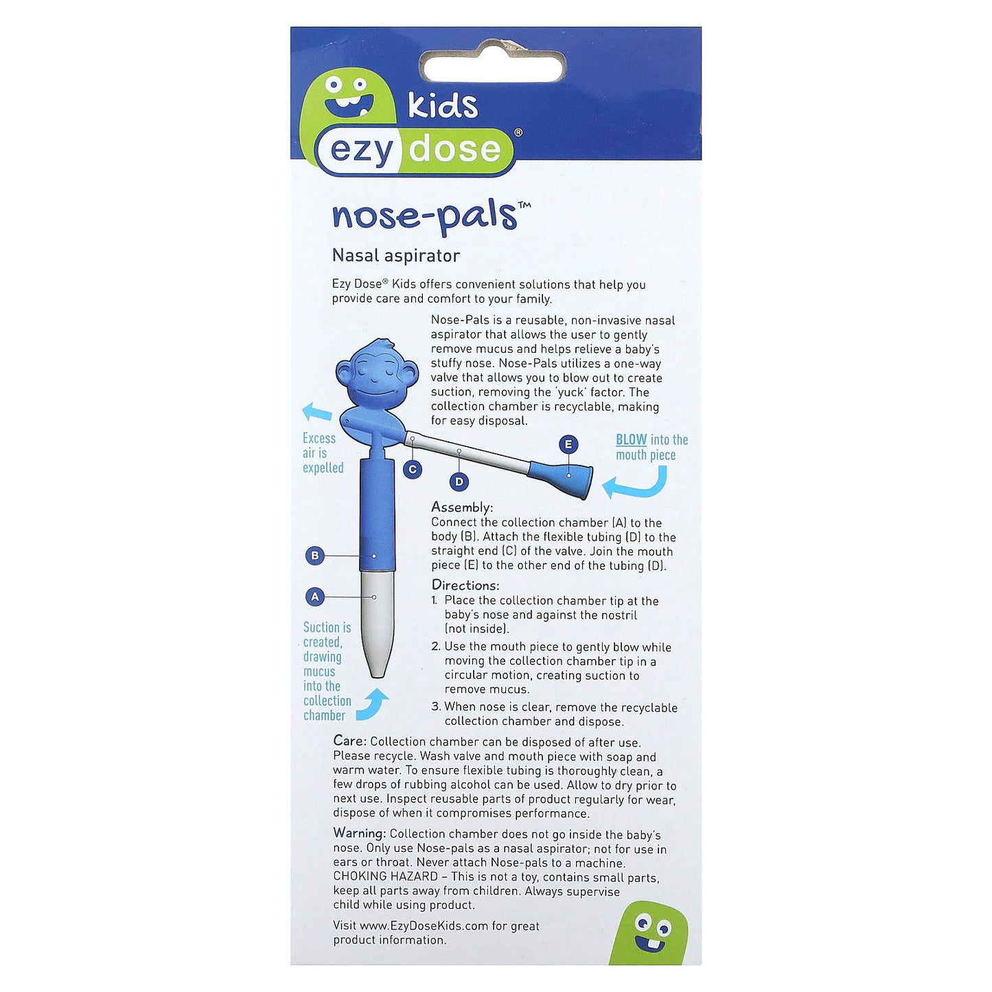 Ezy Dose, Kids, Nose-Pals, Nasal Aspirator, 6 Piece Kit