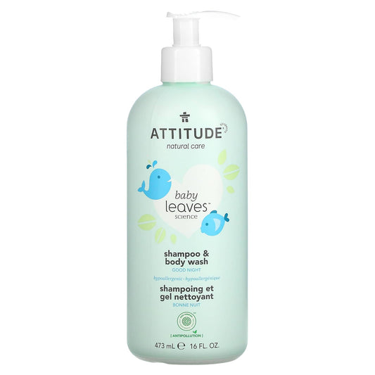 ATTITUDE-Baby Leaves Science-Shampoo & Body Wash-Good Night-16 fl oz (473 ml)