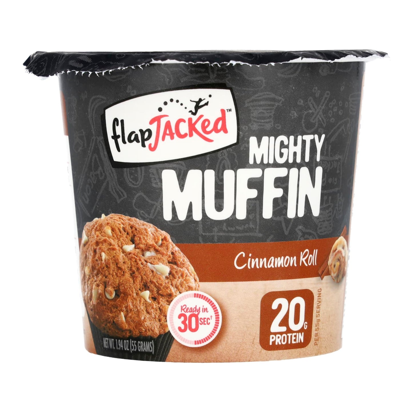 FlapJacked-Mighty Muffin-Cinnamon Roll-1.94 oz (55 g)