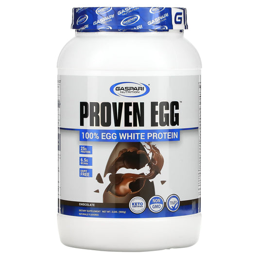 Gaspari Nutrition-Proven Egg-100% Egg White Protein-Chocolate-2 lbs (900 g)