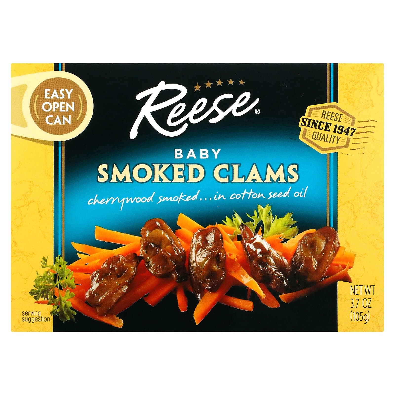 Reese-Baby Smoked Clams-3.7 oz (105 g)