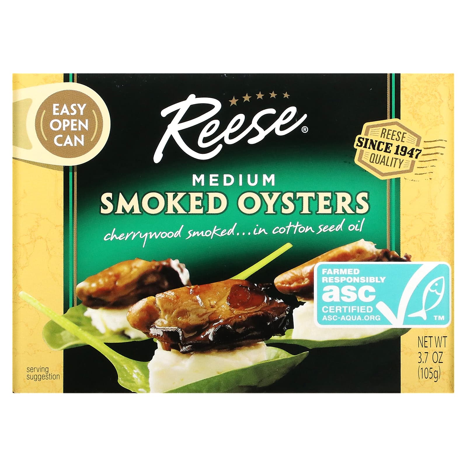 Reese-Medium Smoked Oysters-3.70 oz (105 g)