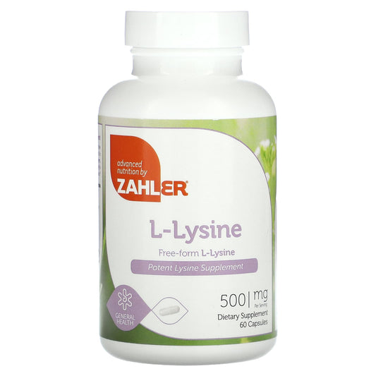 Zahler-L-Lysine-Free Form-500 mg-60 Capsules