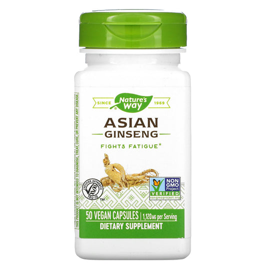 Nature's Way-Asian Ginseng-1,120 mg-50 Vegan Capsules (560 mg per Capsule)