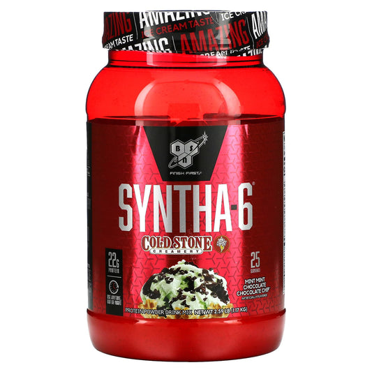 BSN-Syntha-6-Cold Stone Creamery-Mint Mint Chocolate Chocolate Chip-2.59 lb (1.17 kg)