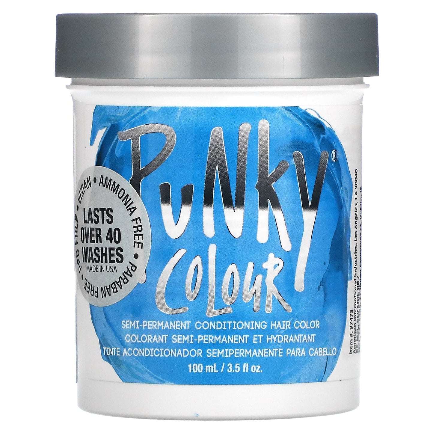 Punky Colour-Semi-Permanent Conditioning Hair Color-Lagoon Blue-3.5 fl oz (100 ml)