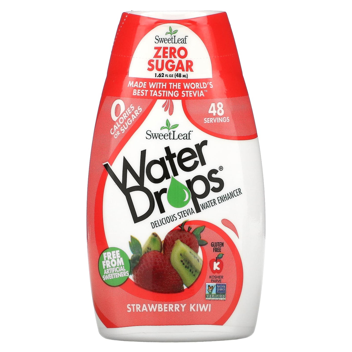 Wisdom Natural-SweetLeaf-Water Drops-Delicious Stevia Water Enhancer-Strawberry Kiwi-1.62 fl oz (48 ml)