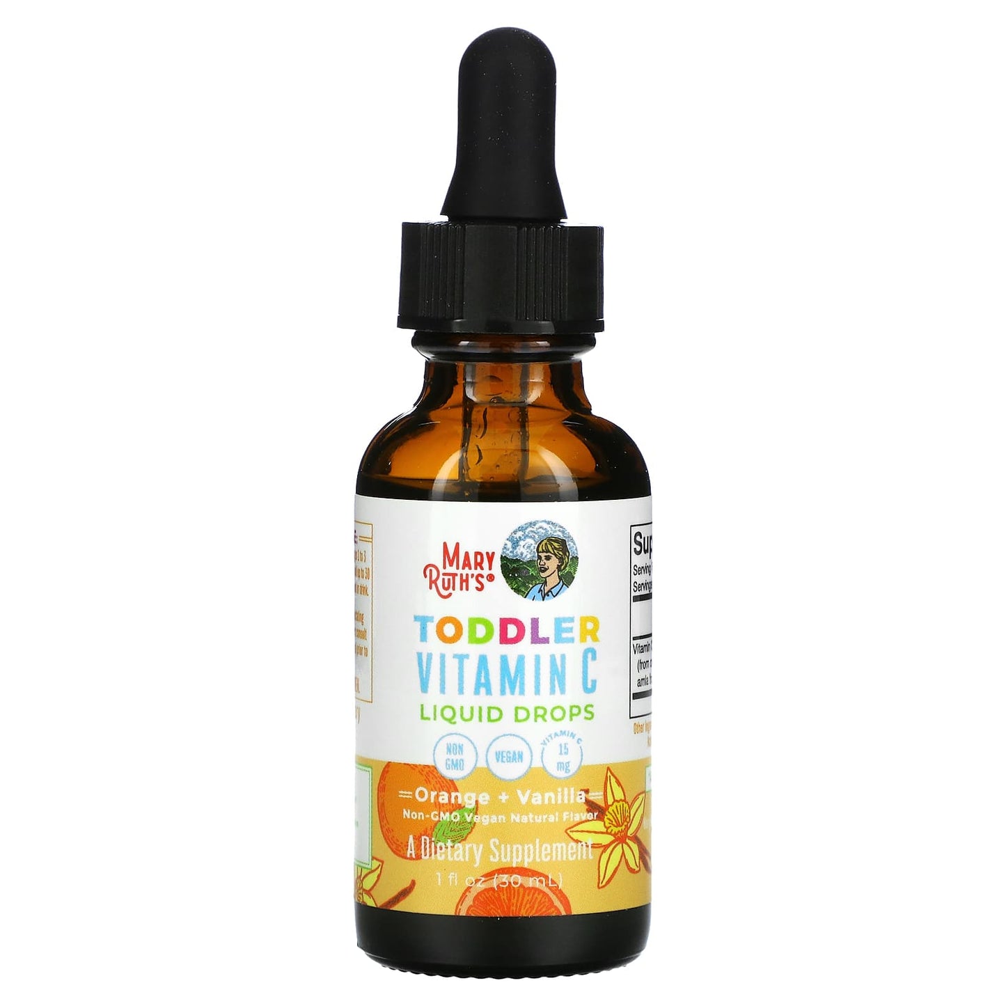 MaryRuth's, Toddler Vitamin C Liquid Drops, 1-3 Years, Orange + Vanilla, 1 fl oz (30 ml)