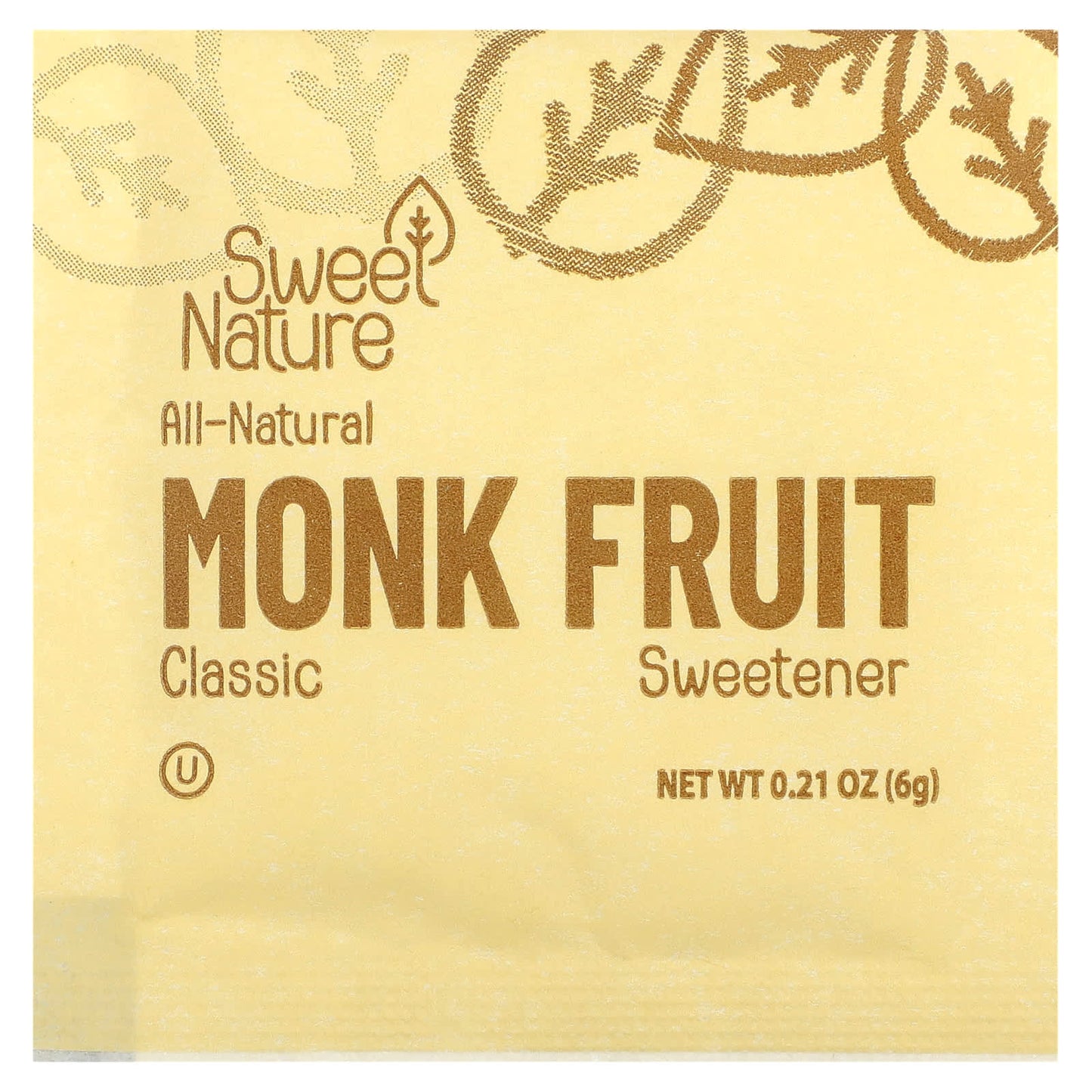 Health Garden, All-Natural Monk Fruit Sweetener, Classic, 40 Packets, 0.21 oz (6 g) Each