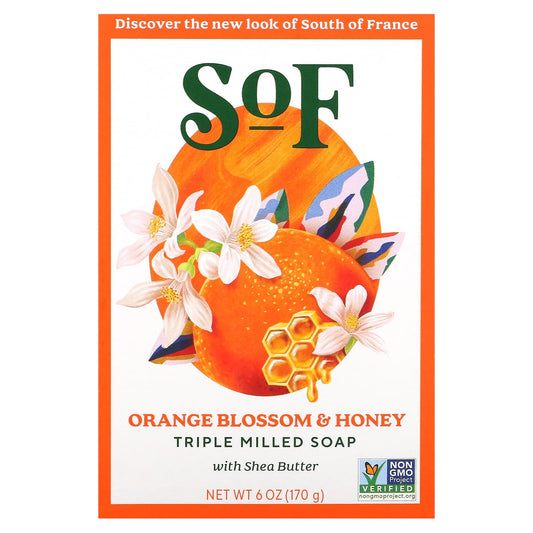 SoF-Triple Milled Bar Soap with Shea Butter-Orange Blossom & Honey-6 oz (170 g)