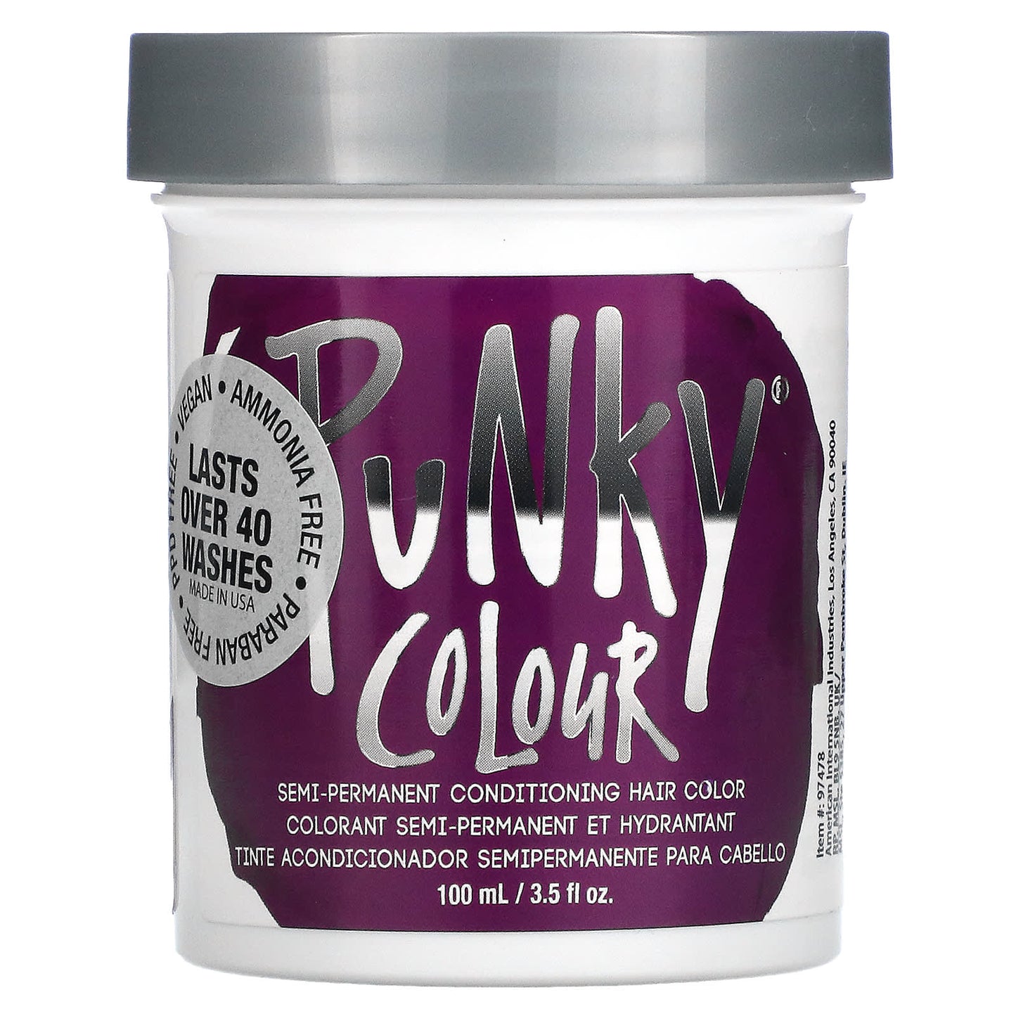 Punky Colour-Semi-Permanent Conditioning Hair Color-Purple-3.5 fl oz (100 ml)