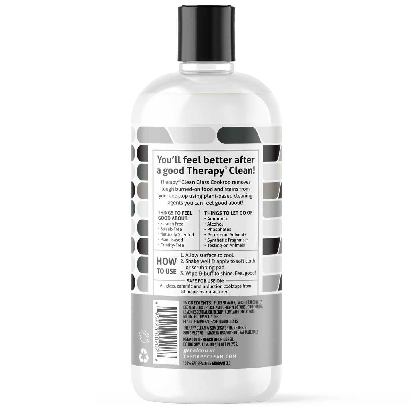 Therapy Clean, Glass Cooktop, Cleaner & Polish with Lemon Essential Oil, 16 fl oz (473 ml)