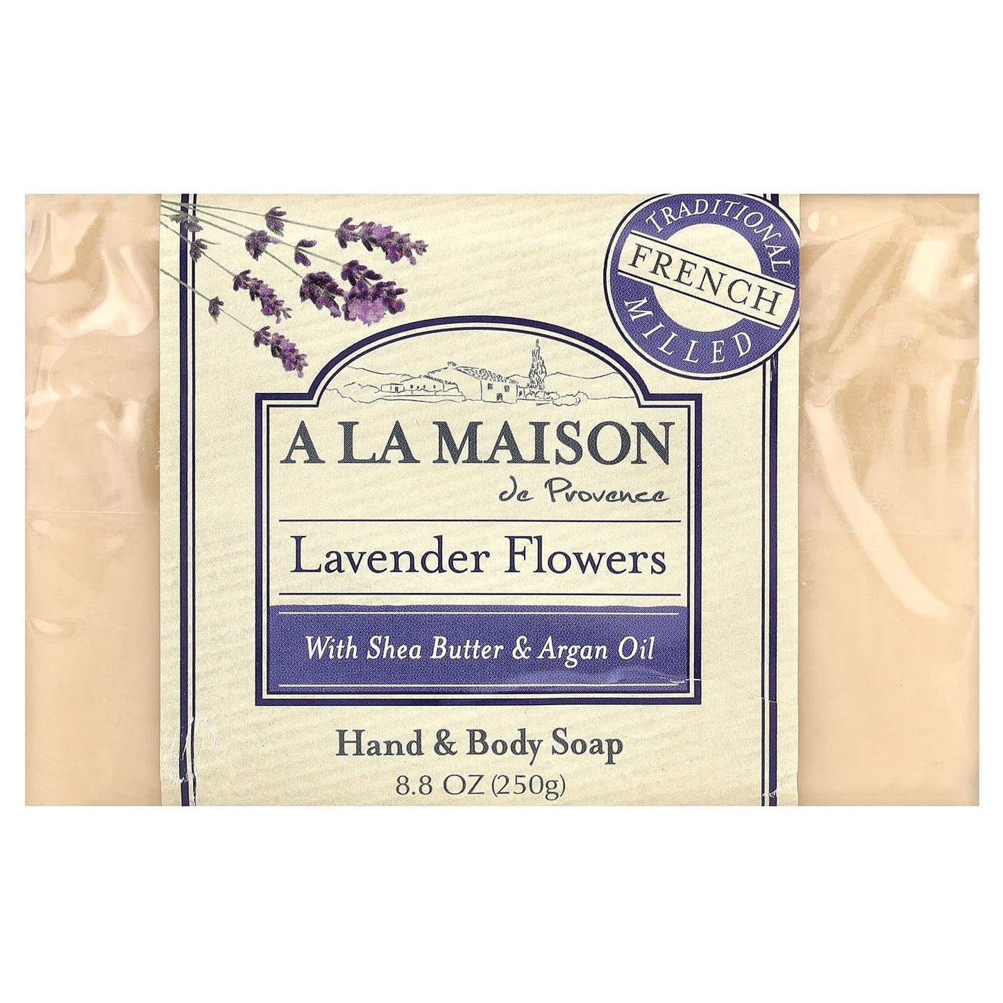 A La Maison de Provence-Hand & Body Bar Soap-Lavender Flowers-8.8 oz (250 g)