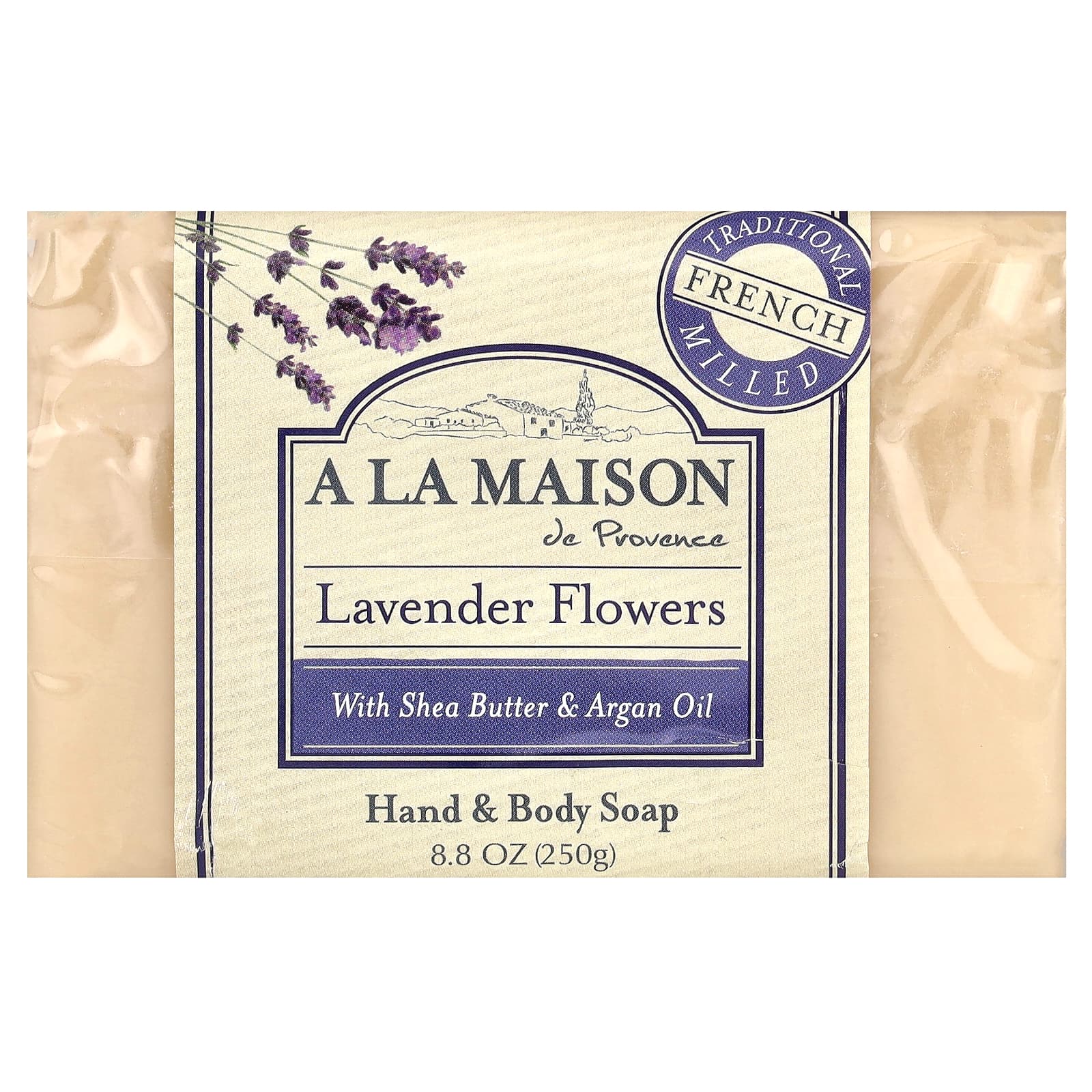 A La Maison de Provence-Hand & Body Bar Soap-Lavender Flowers-8.8 oz (250 g)