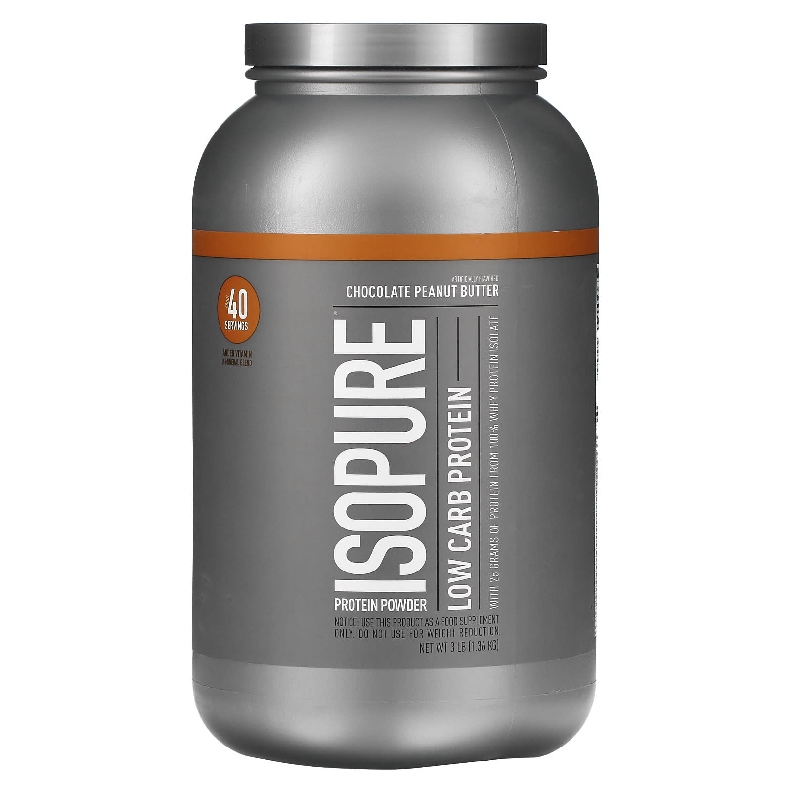 Isopure-Low Carb Protein Powder-Chocolate Peanut Butter-3 lb (1.36 kg)