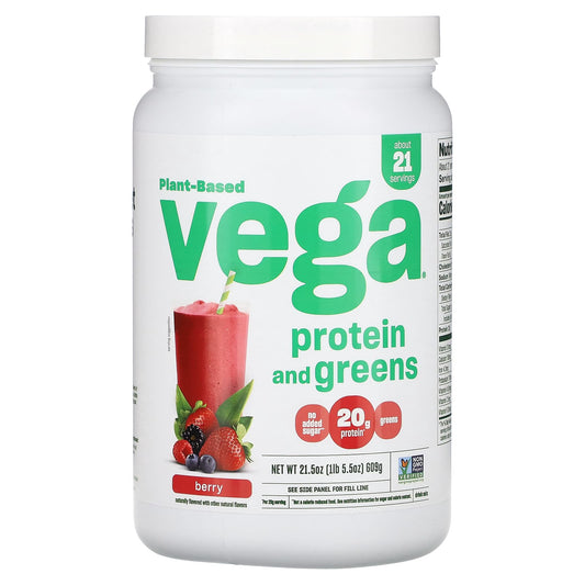 Vega-Plant Based Protein and Greens-Berry-1 lb 5.5 oz (609 g)