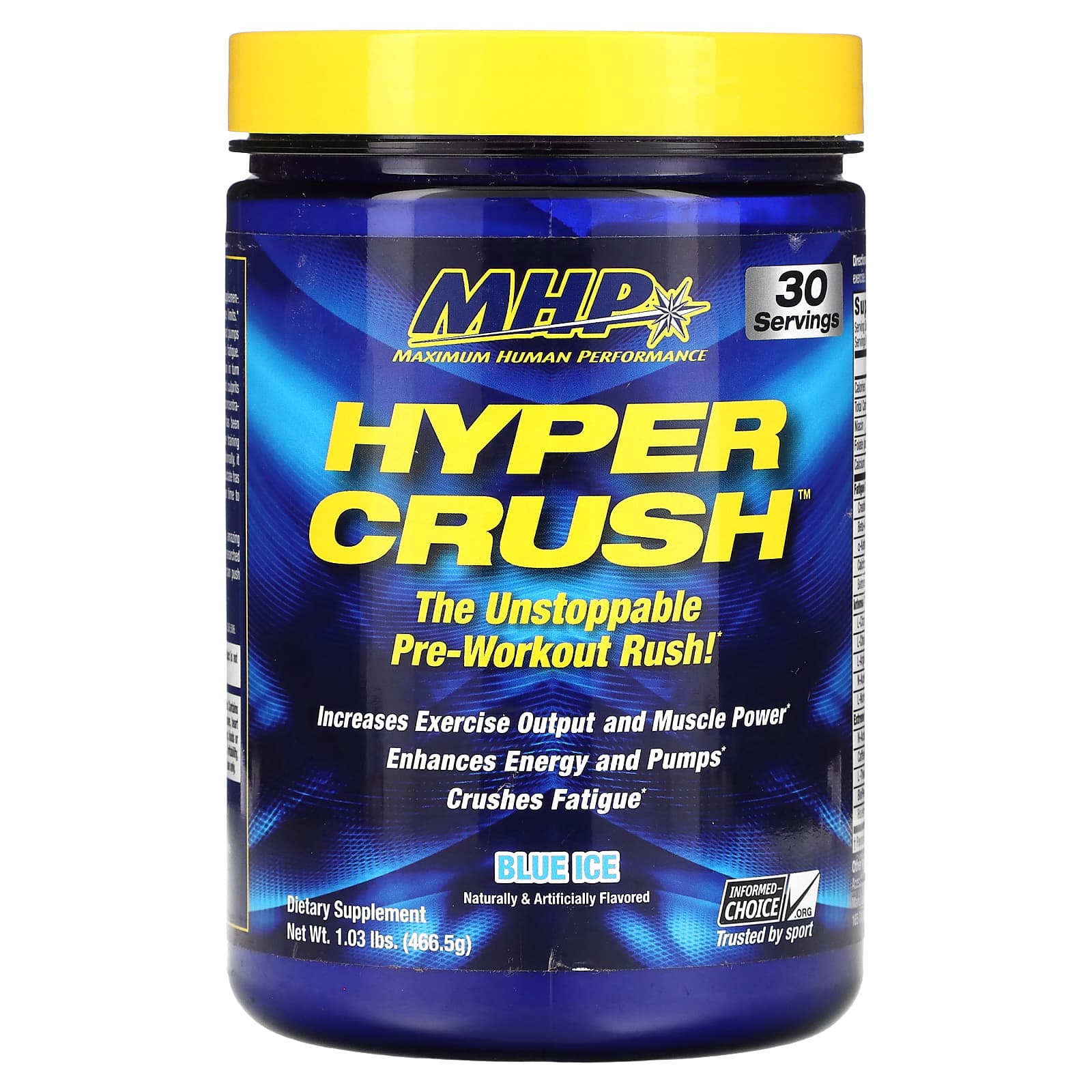 MHP-Hyper Crush-Pre-Workout-Blue Ice-1.03 lbs (466.5 g)