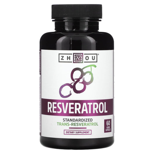 Zhou Nutrition-Resveratrol-60 Veggie Capsules