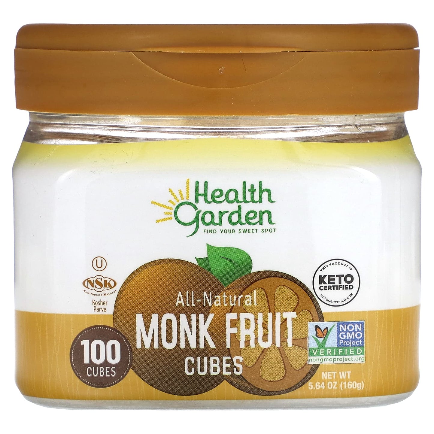 Health Garden-All-Natural Monk Fruit Cubes-100 Cubes-5.64 oz (160 g)