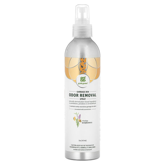 Grab Green-Garbage Bin Odor Removal Spray-Refreshing Wildflowers-5 oz (147 ml)