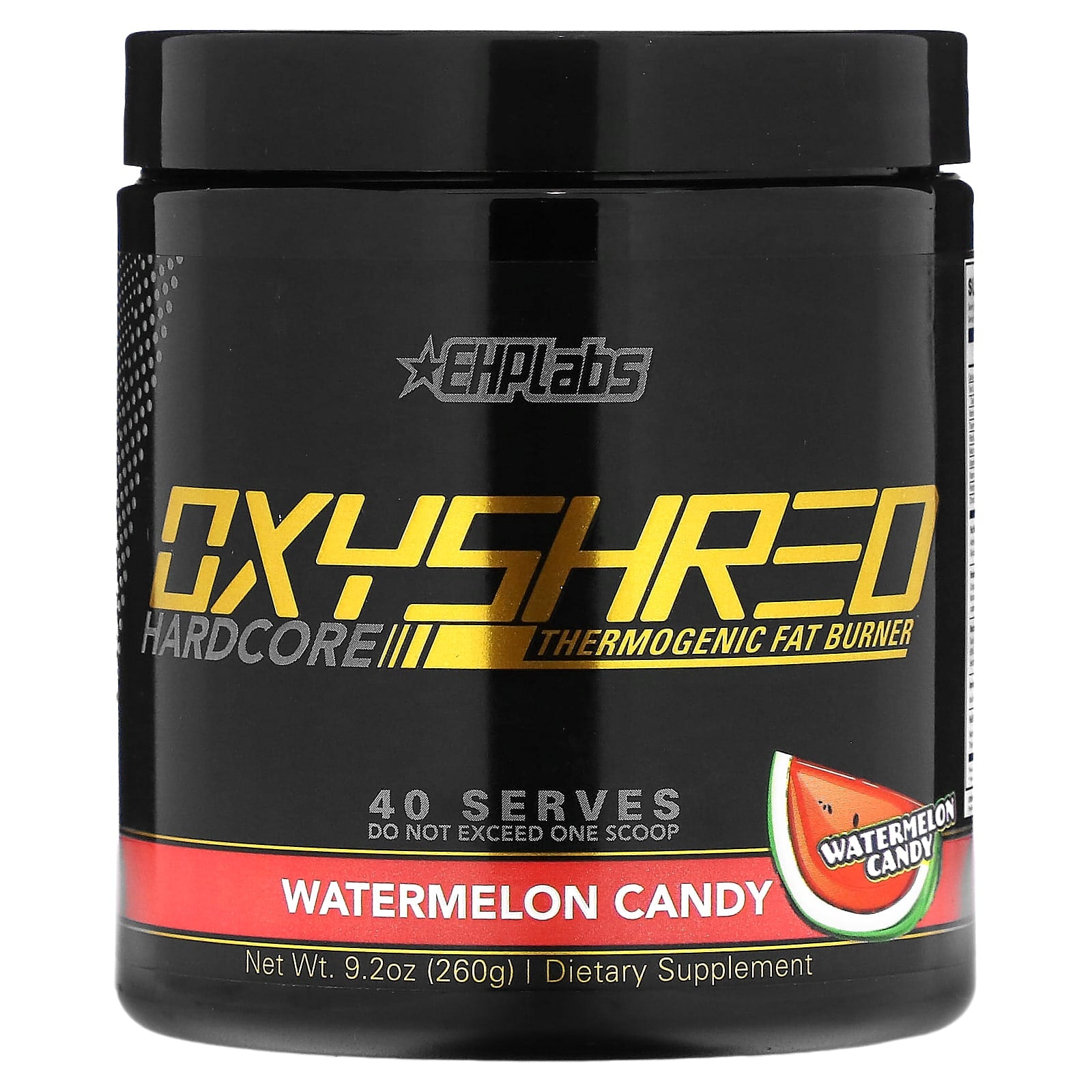 EHPlabs-OxyShred Hardcore-Thermogenic Fat Burner-Watermelon Candy-9.2 oz (260 g)