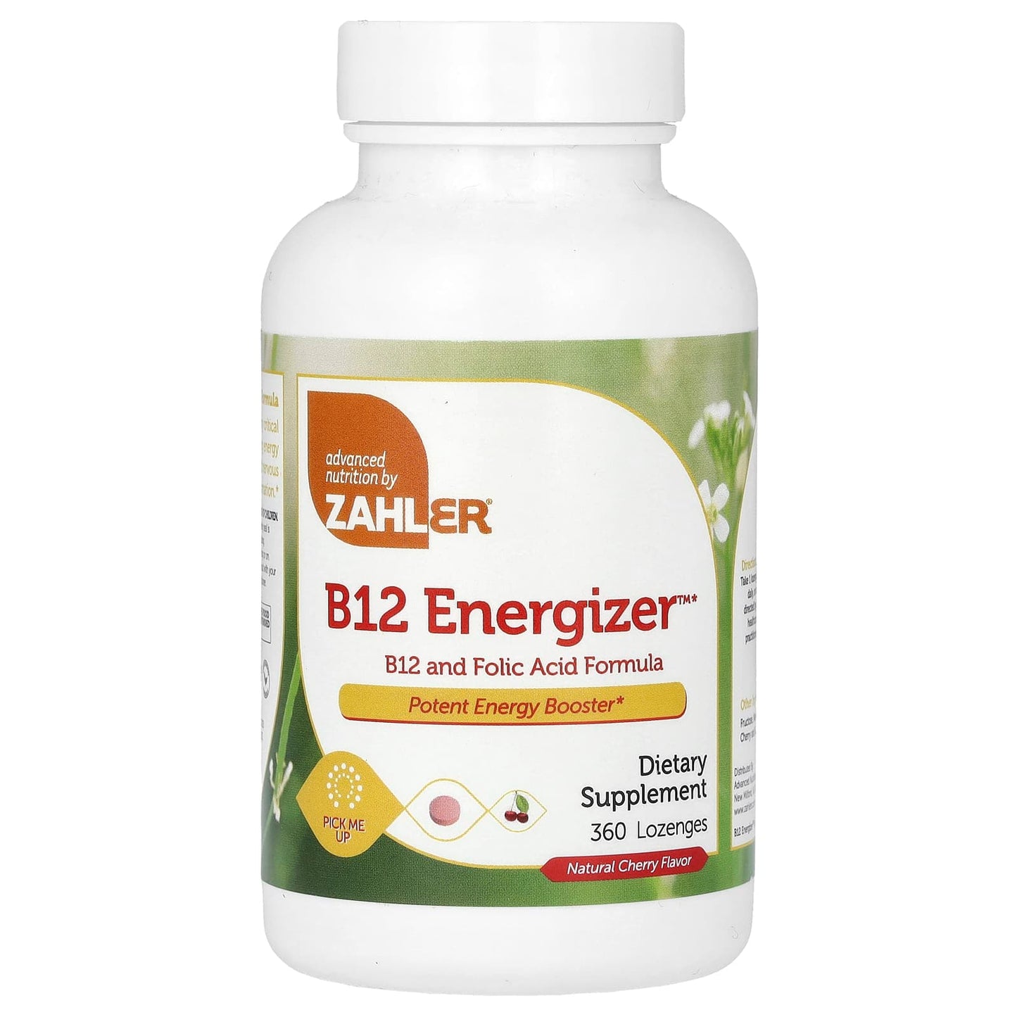 Zahler-B12 Energizer-B12 and Folic Formula-Natural Cherry-360 Lozenges