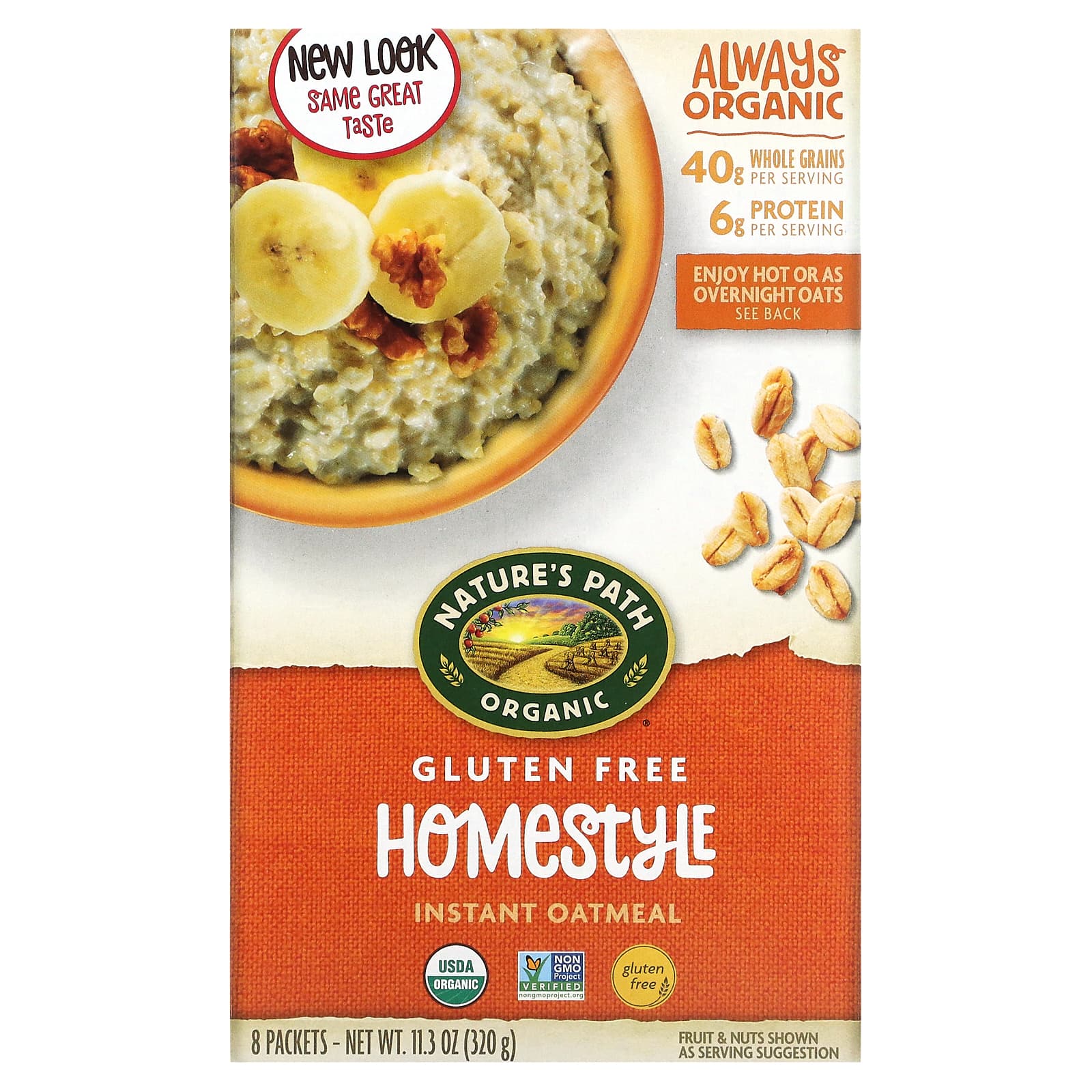 Nature's Path-Organic Instant Oatmeal-Homestyle- 8 Packets-11.3 oz (320 g)