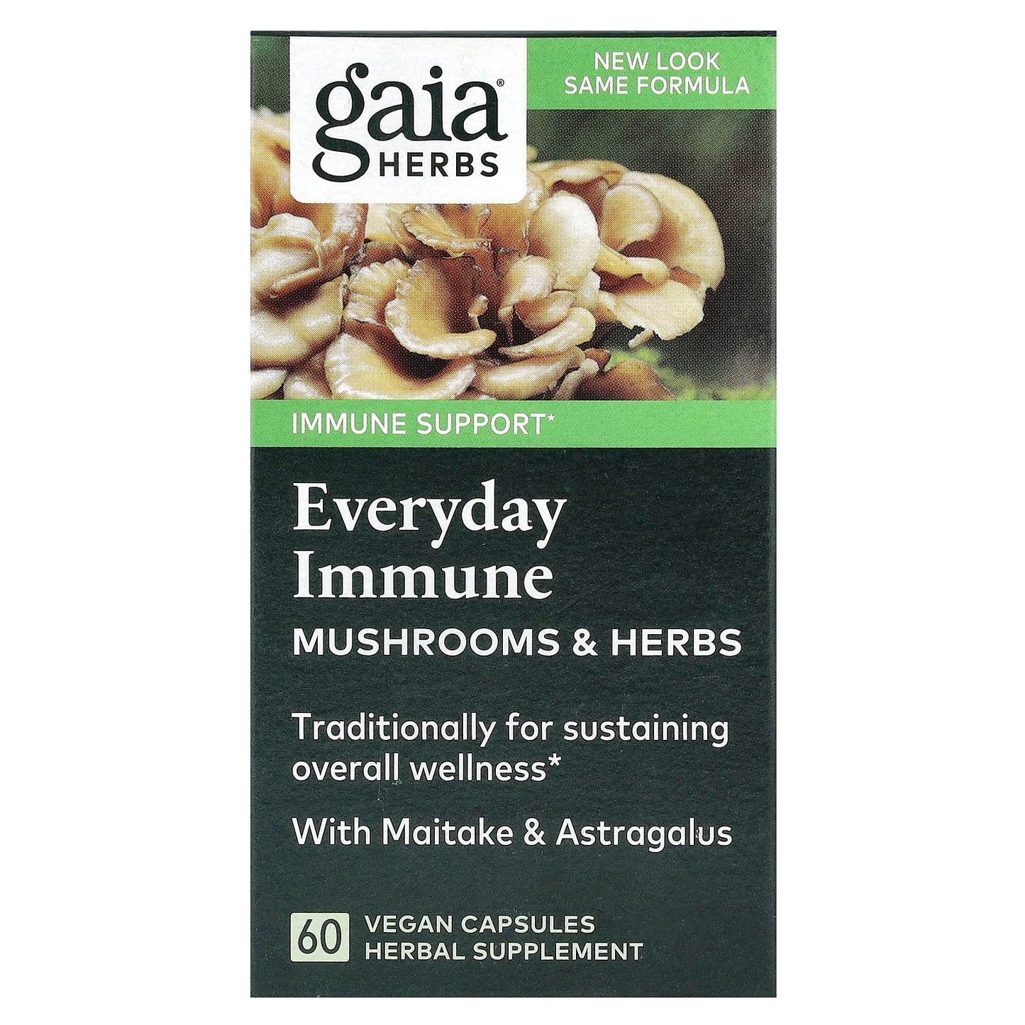 Gaia Herbs-Everyday Immune-Mushrooms & Herbs-60 Vegan Capsules