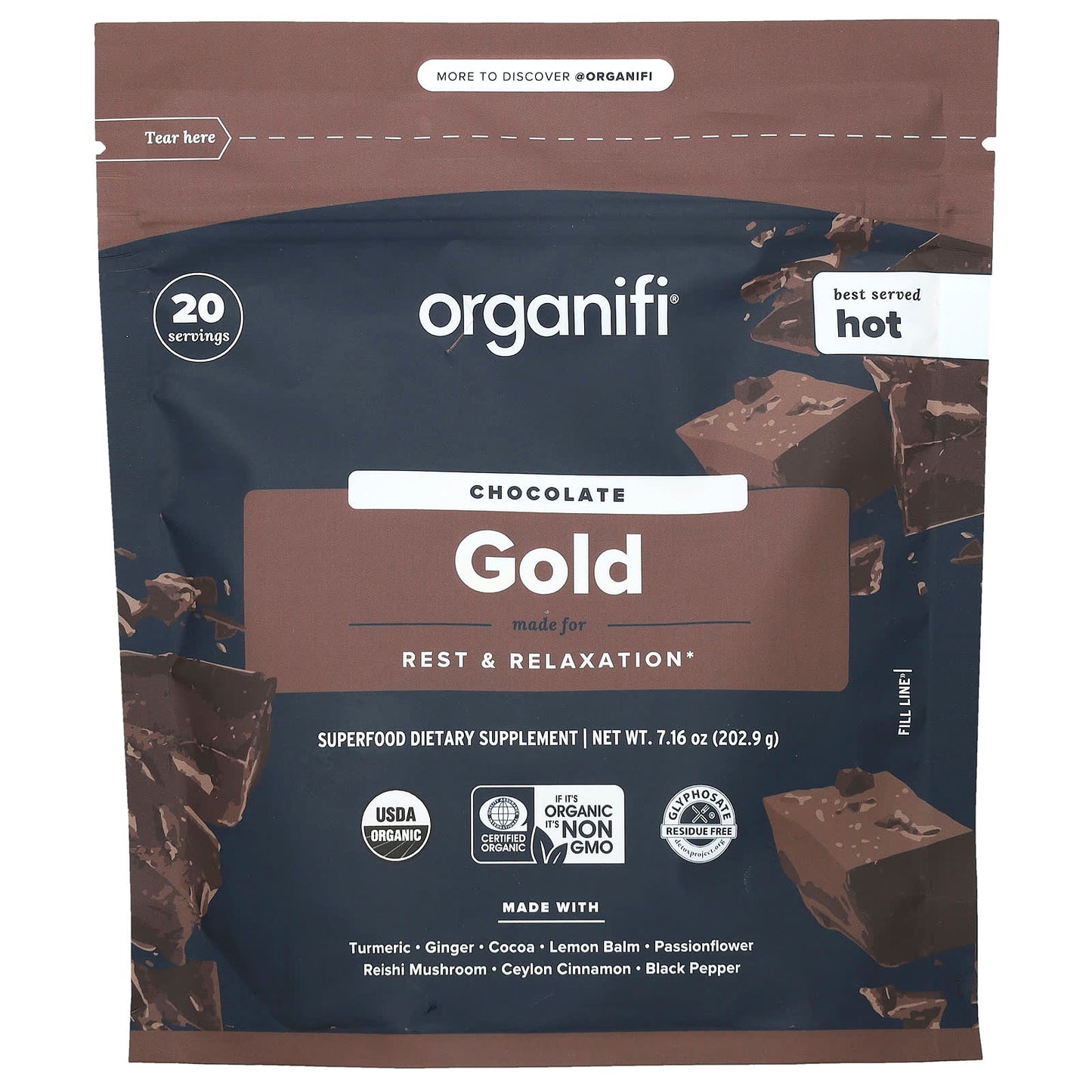 Organifi-Gold-Chocolate-7.16 oz (202.9 g)