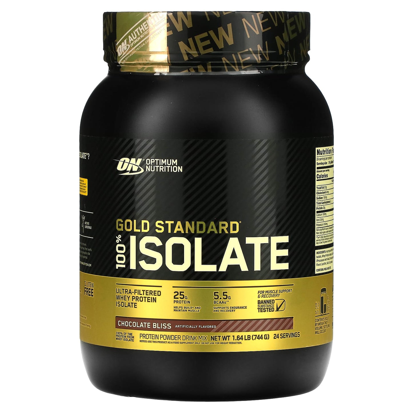 Optimum Nutrition-Gold Standard 100% Isolate-Chocolate Bliss-1.64 lb (744 g)